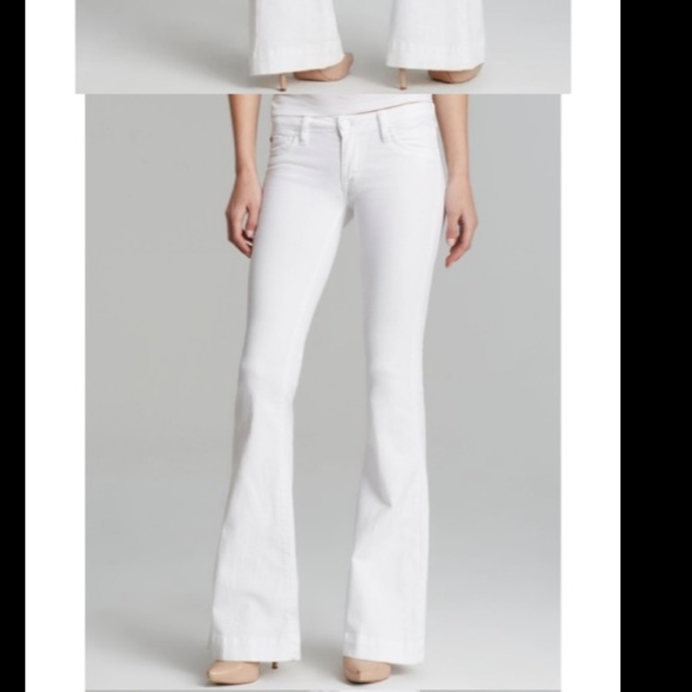 Hudson White Flare Jeans